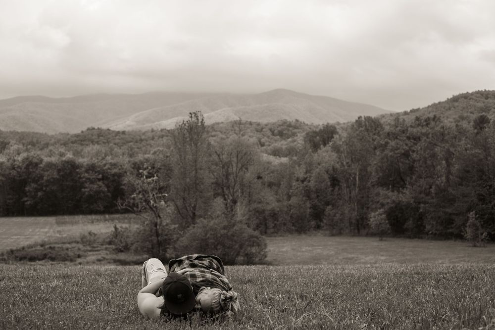 Engagement photo in Cades Cove, Tn