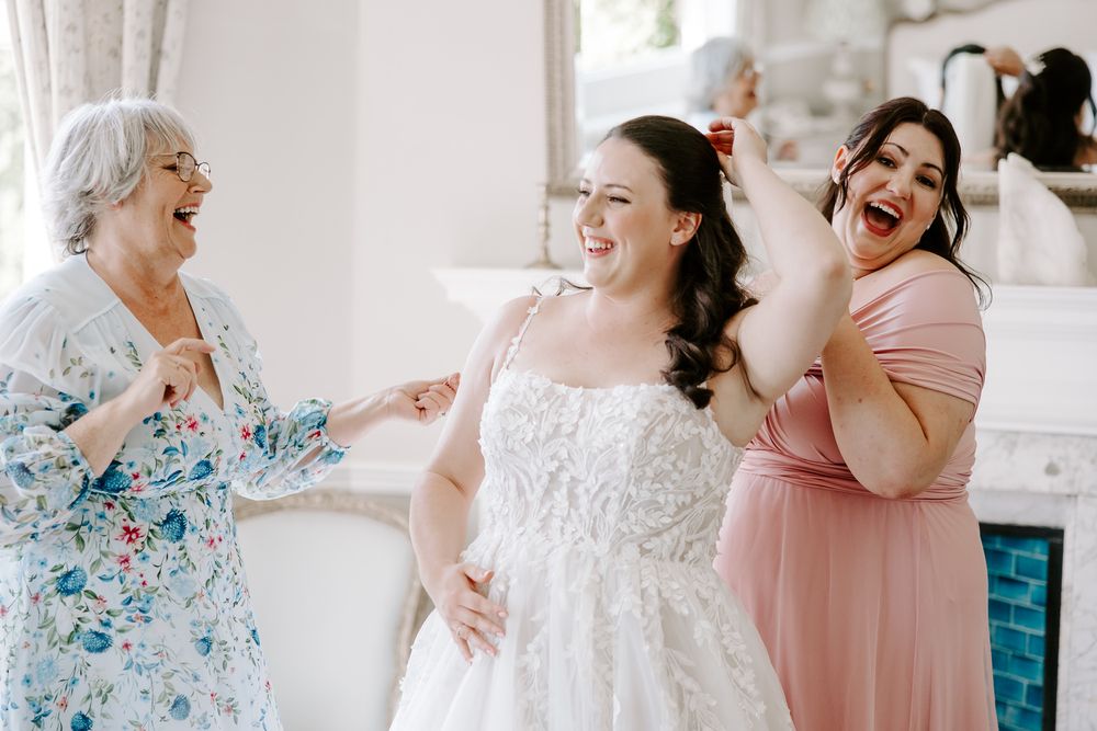 bride with family