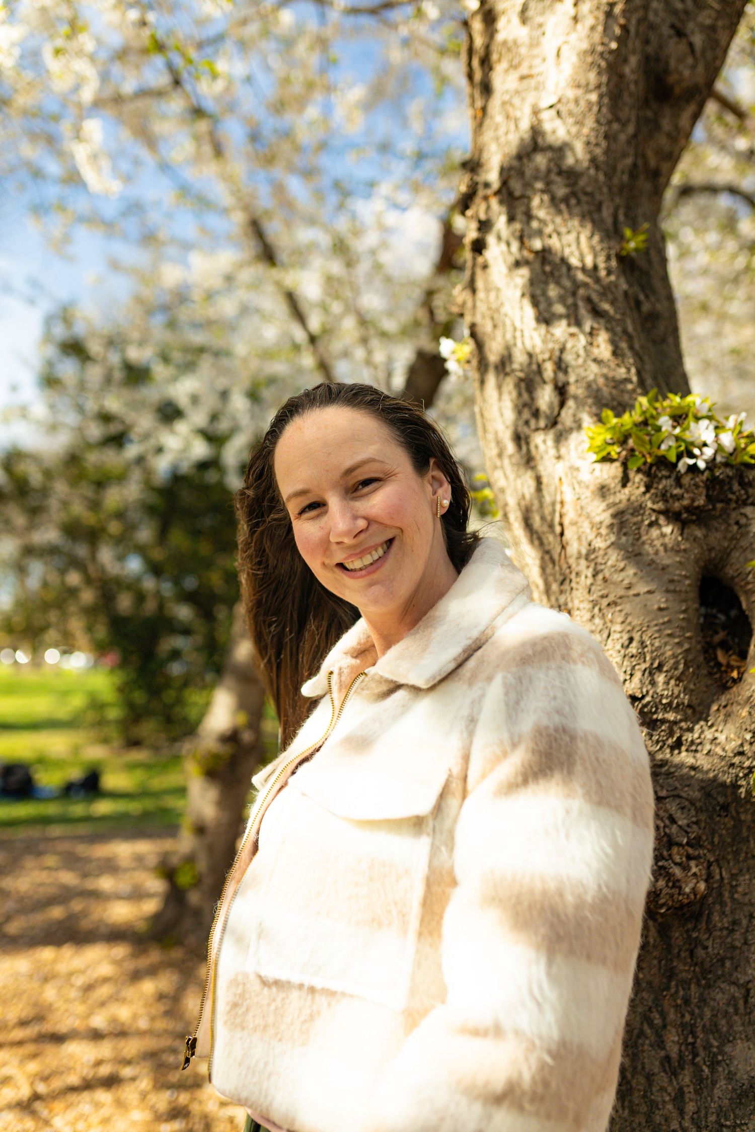 Outdoor portrait in Washington D.C during Cherry Blossom bloom