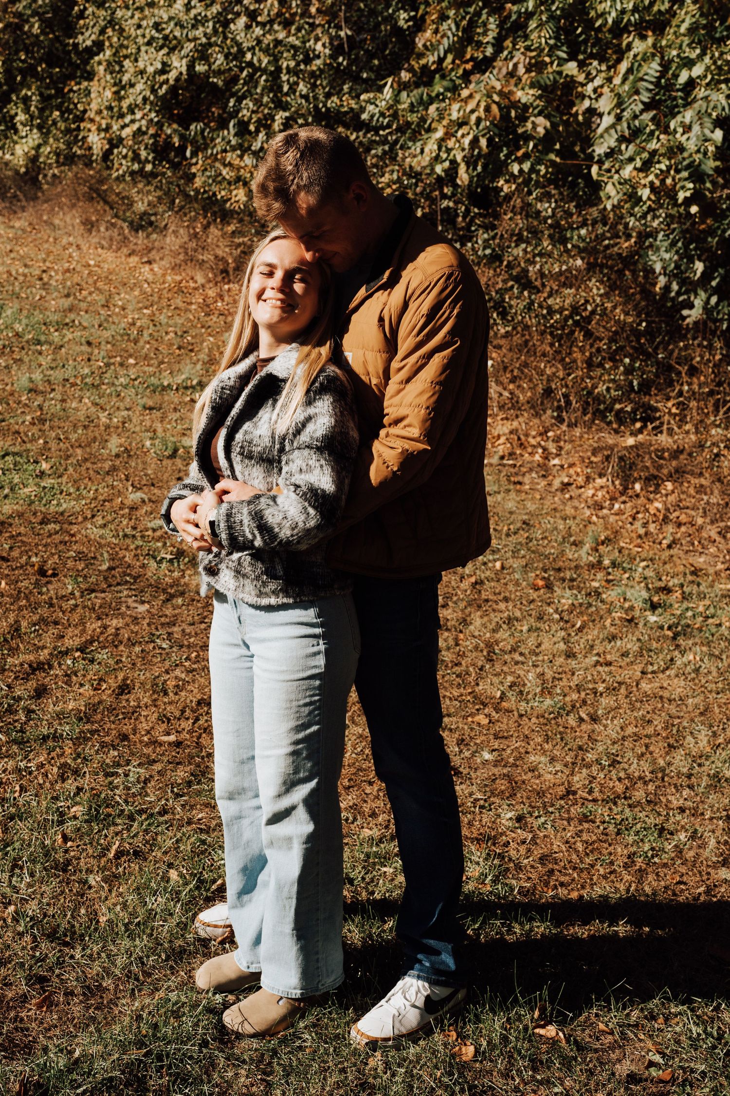 engaged couple at engagement photoshoot
