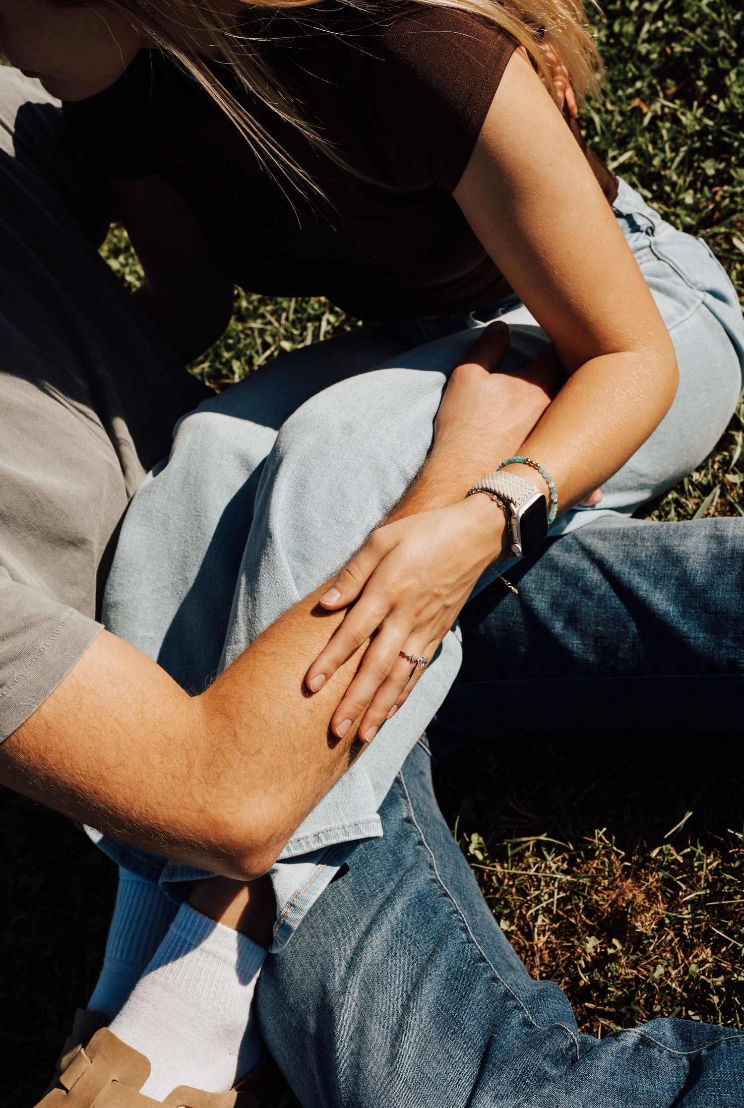 engaged couple at engagement photoshoot