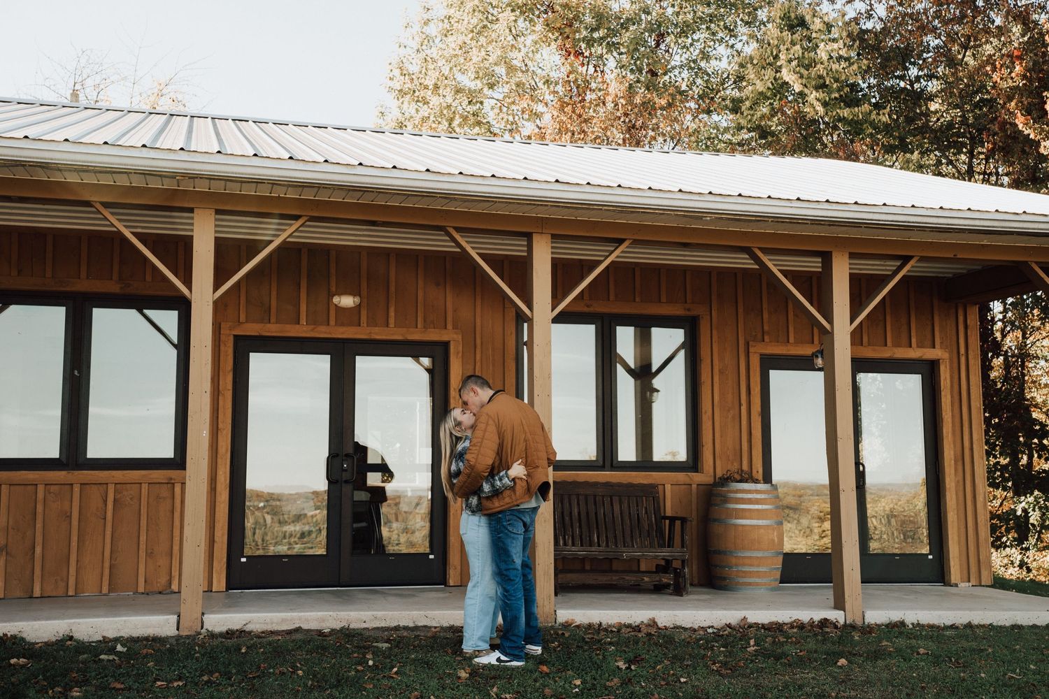 engaged couple dancing at engagement photoshoot