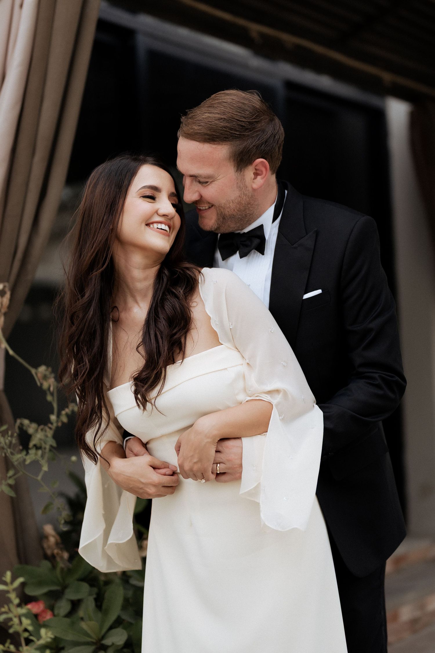 Bride and groom romantic wedding moment in Dubai