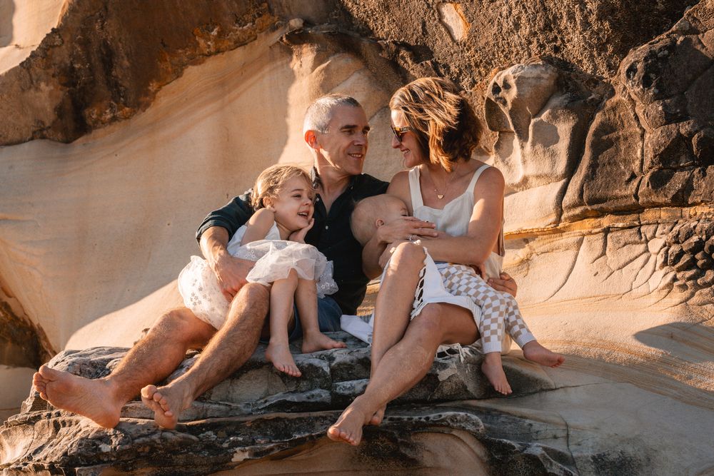 North Curl Curl family photoshoot in Sydney at a sunset time