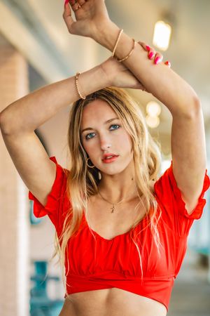 Senior girl posing for her senior photography session in Surf City, NC.