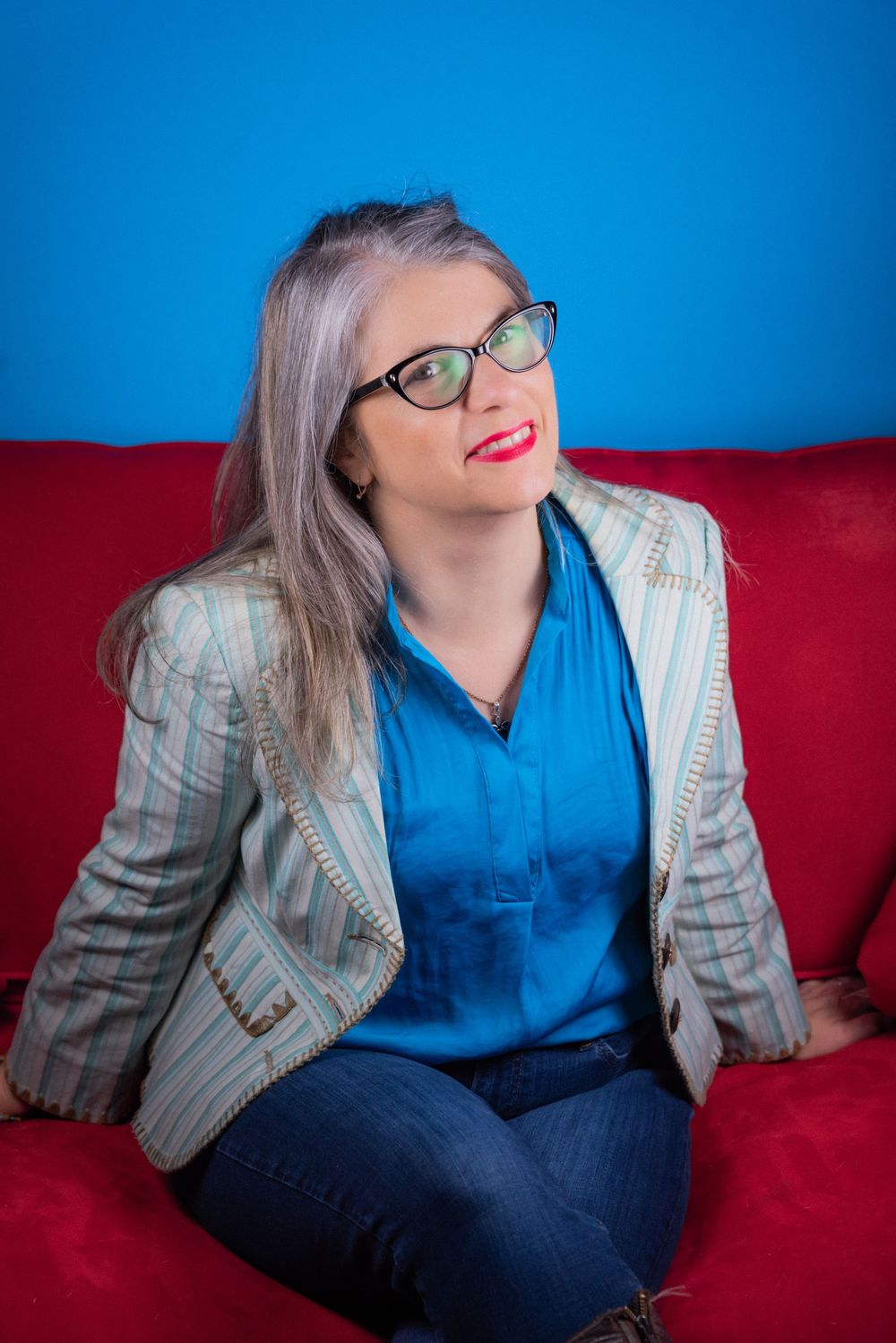 Colorful, creative professional headshot