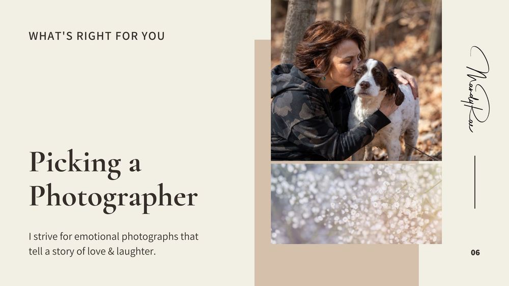 A clean layout design featuring photography-related text and headings in a modern aesthetic style.