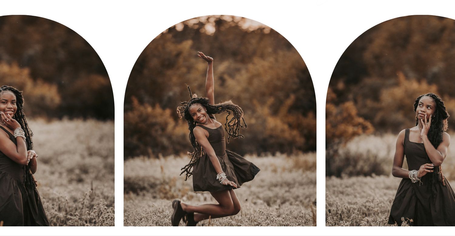 Senior girl wearing stylish outfit during high school senior photo session