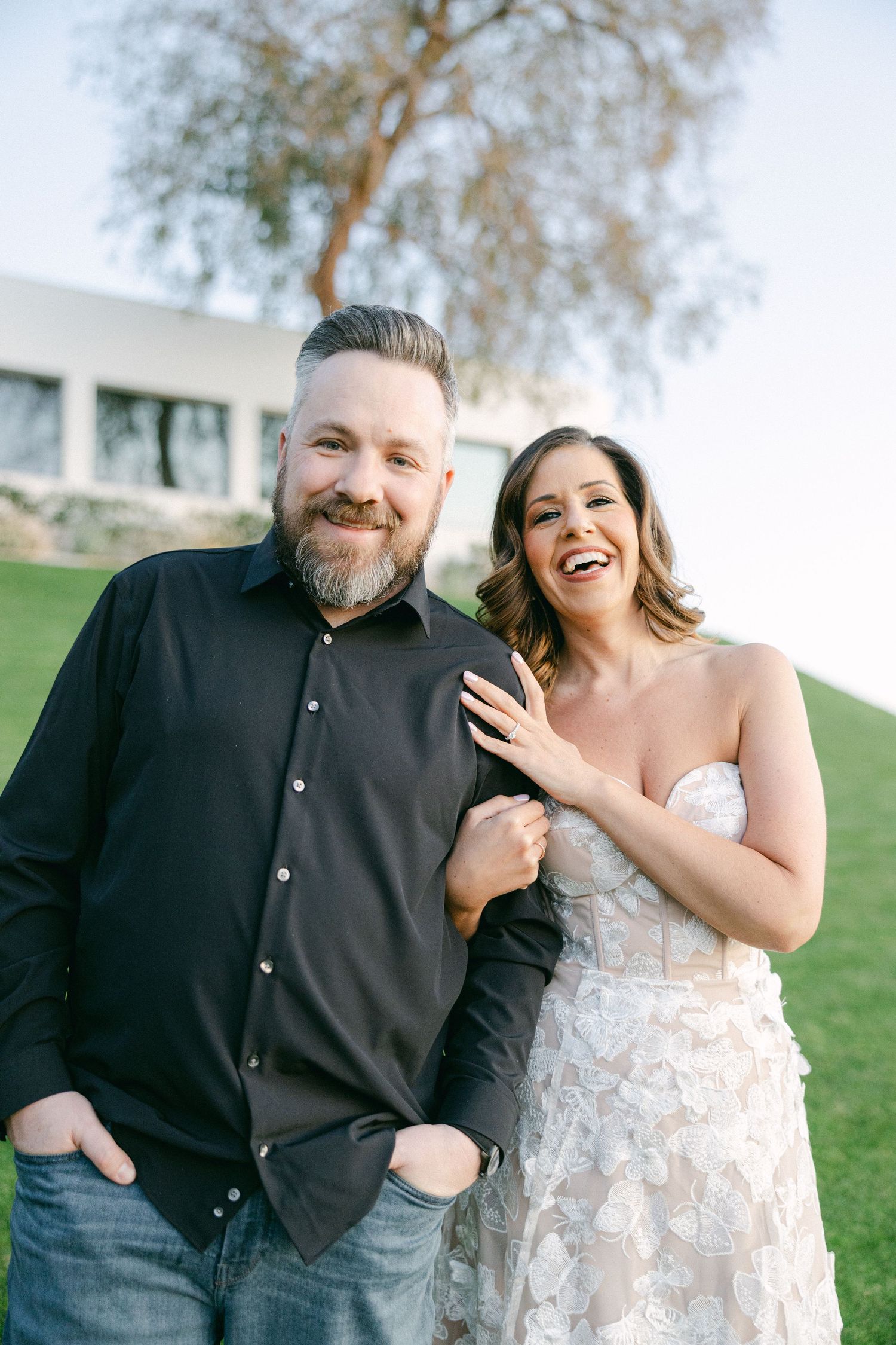 engagement photo in from of historic mansion