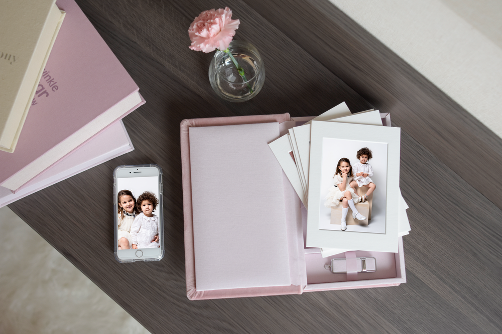 Luxury folio box with matted fine art portrait prints