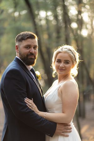Bride and groom portrait during wedding in Gauteng with warm, natural light