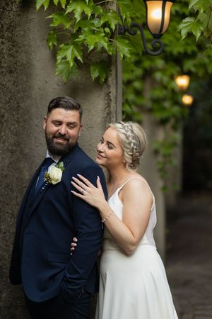 Bride and groom portrait at wedding venue in Gauteng with natural, romantic style