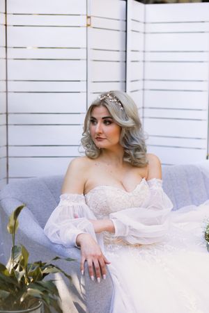 Bride portrait during wedding preparation in Gauteng with natural, elegant bridal styling and soft light