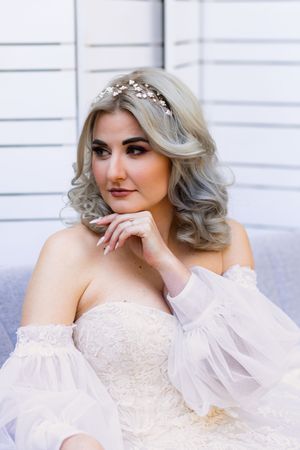 Bride portrait during wedding preparation in Pretoria with natural, elegant bridal styling and soft light