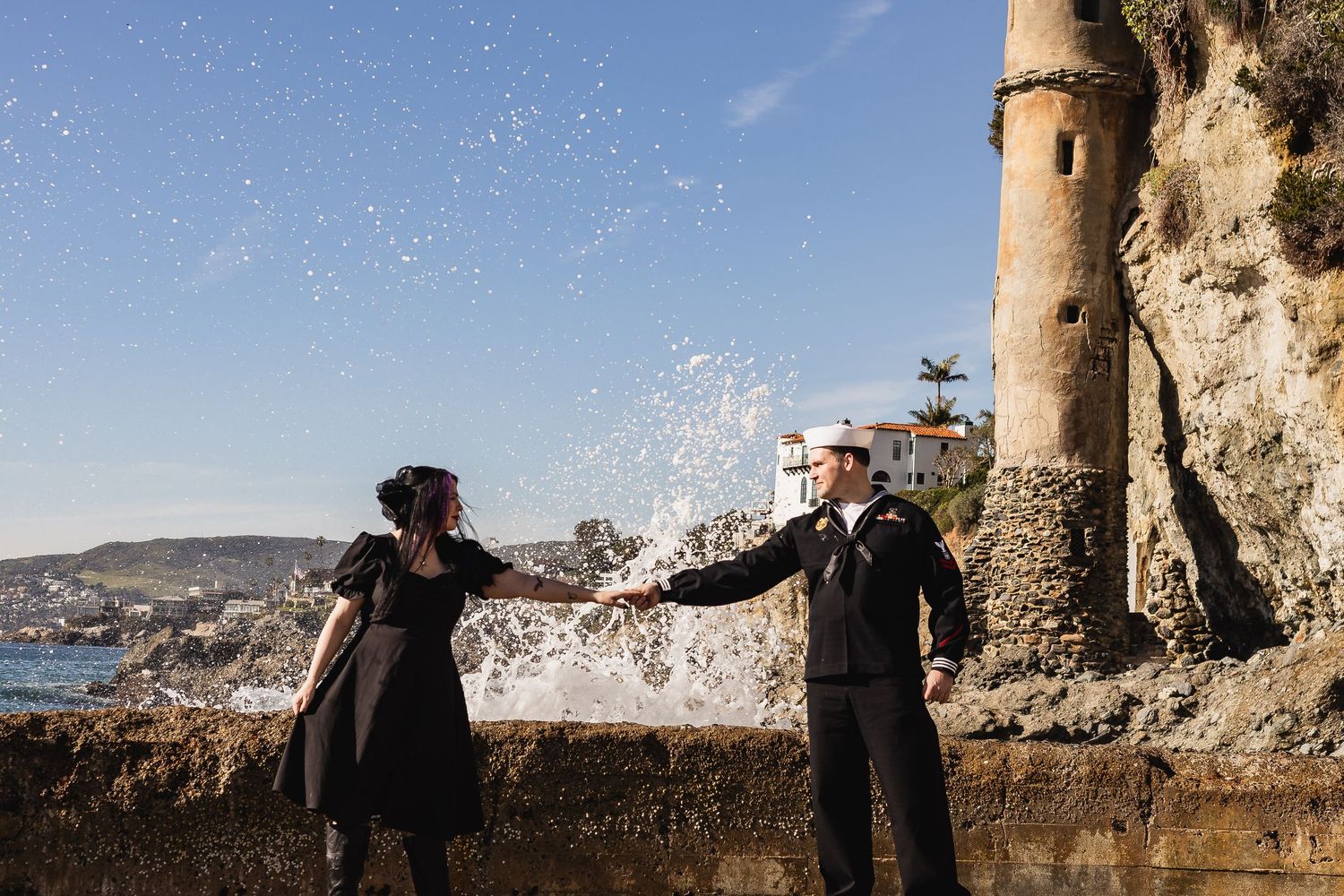 engagement session- engagement couples- Orange County- ca- black and white photography