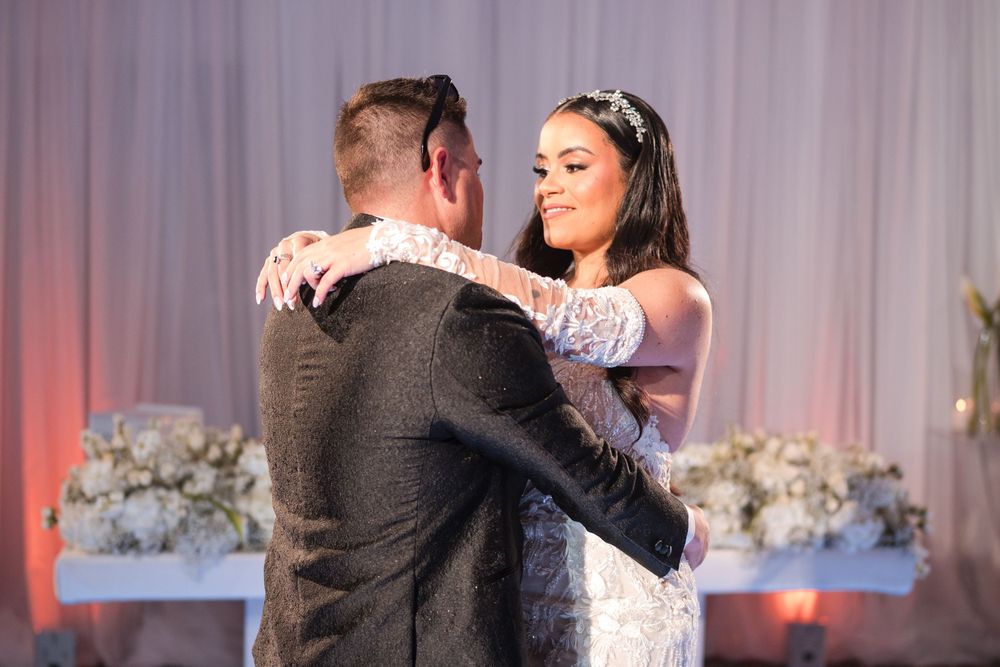 Bride and groom sharing first dance moment at Royal Sonesta San Juan in Isla Verde Puerto Rico