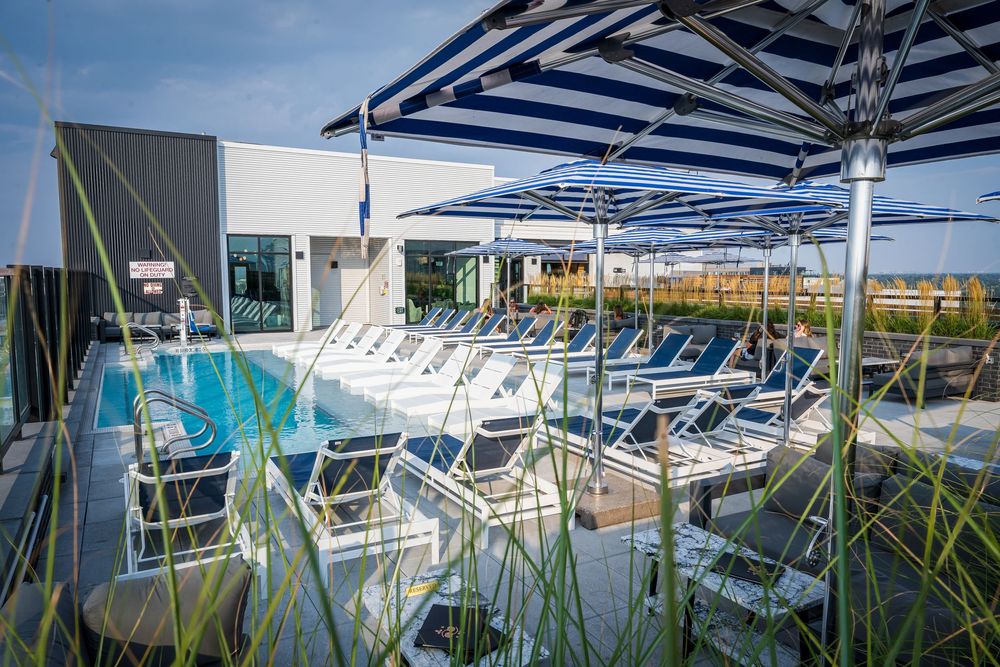Rooftop pool shot at Rose & Thorn in Denver by Denver Hospitality, Travel & Tourism photographer Captain Colorado Photography.
