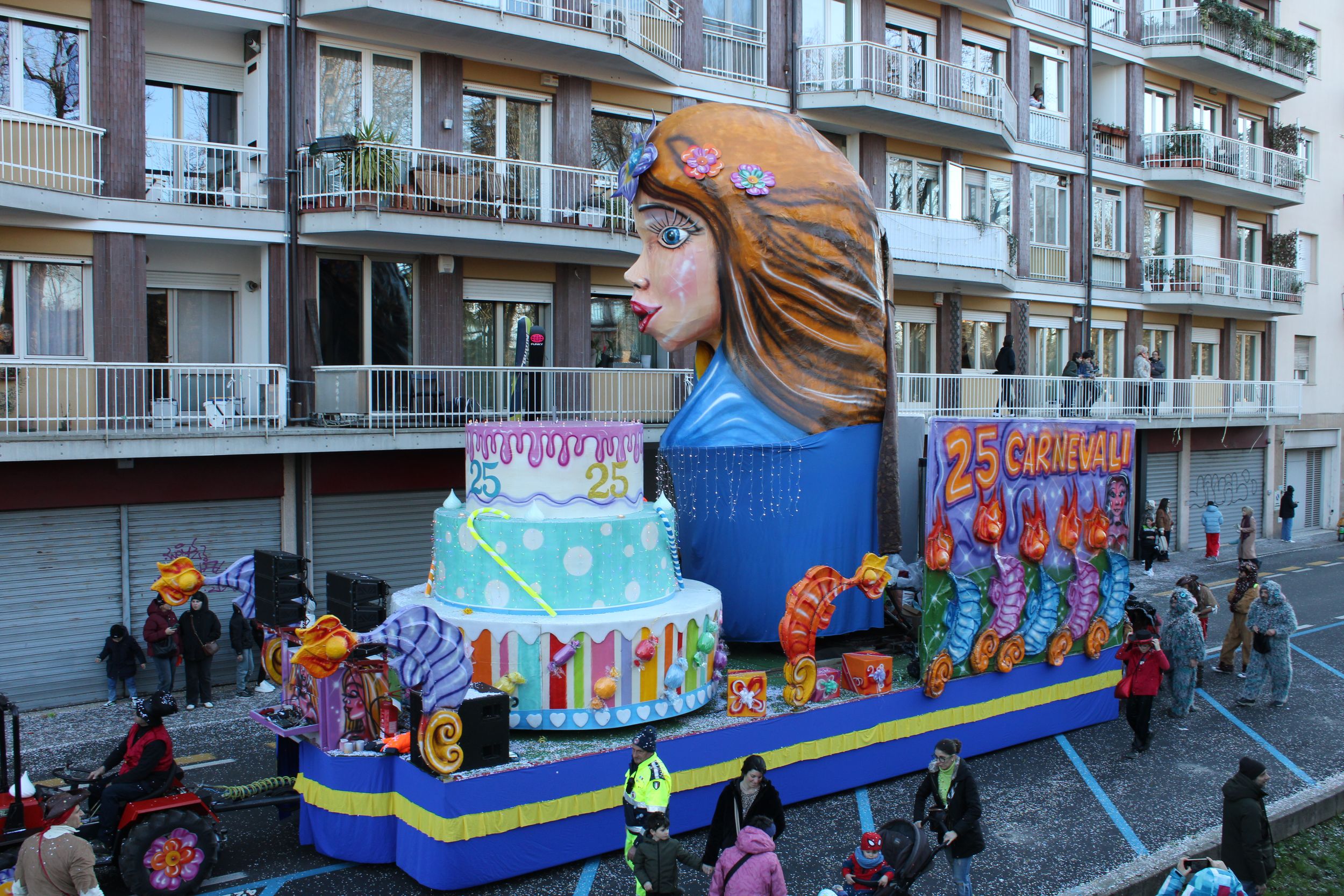 Treviso Carnival Parade 2026. The Allegra Compagnia di Porcellengo with the show “25 springs”.