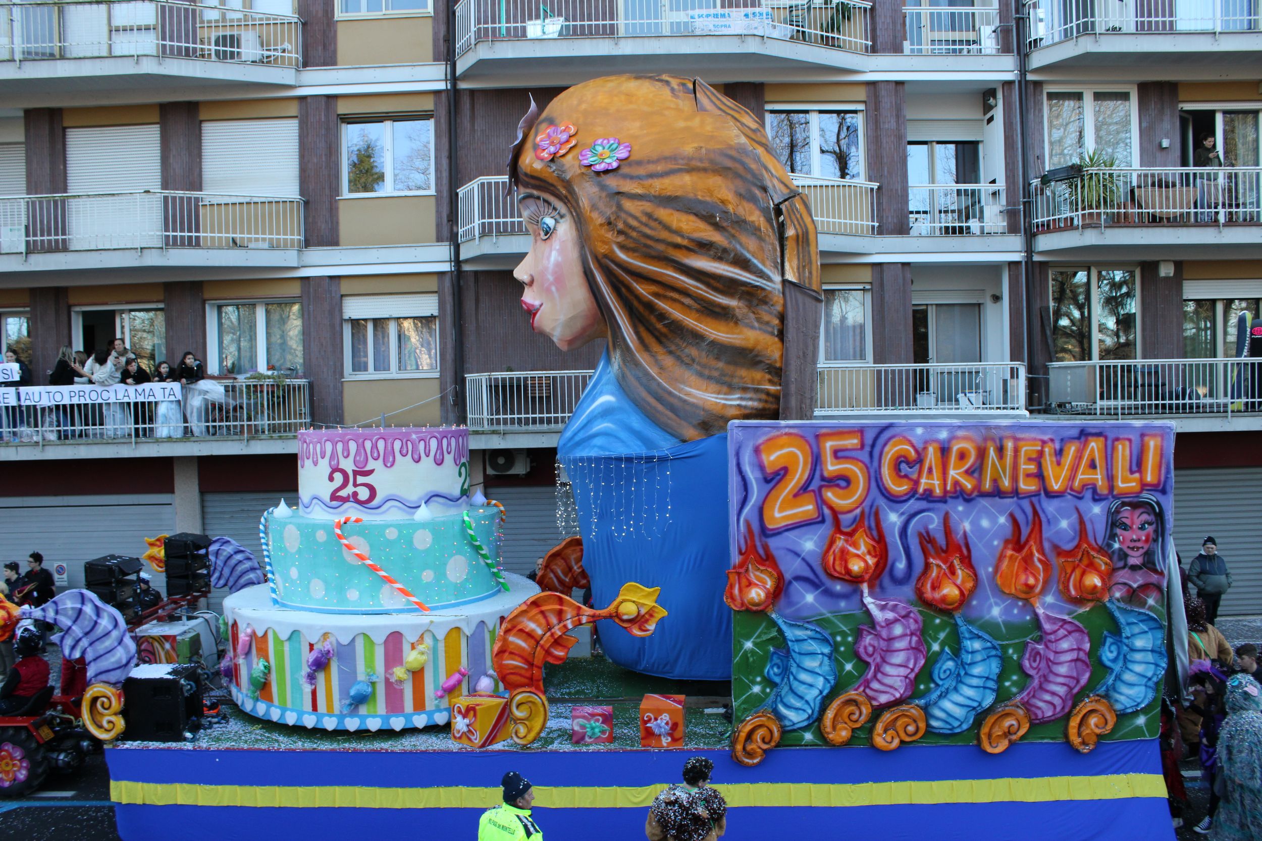 Treviso Carnival Parade 2026. The Allegra Compagnia di Porcellengo with the show “25 springs”.