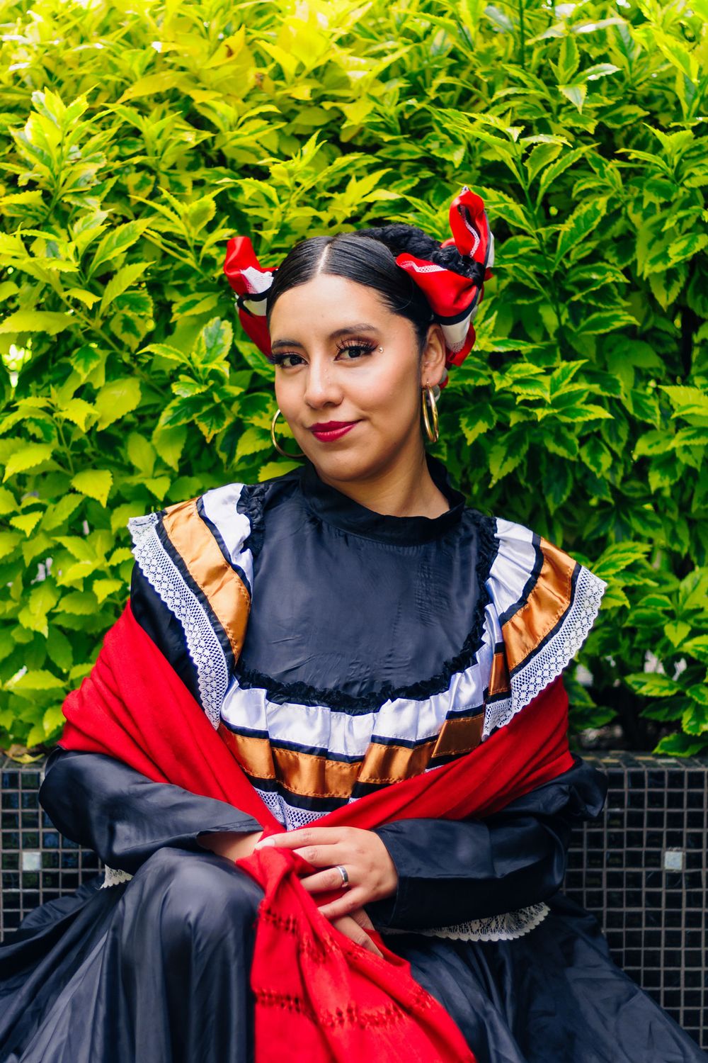 Sesión de fotos con temática de Folklore con motivo del 15 de Septiembre en Coyoacán, Ciudad de México