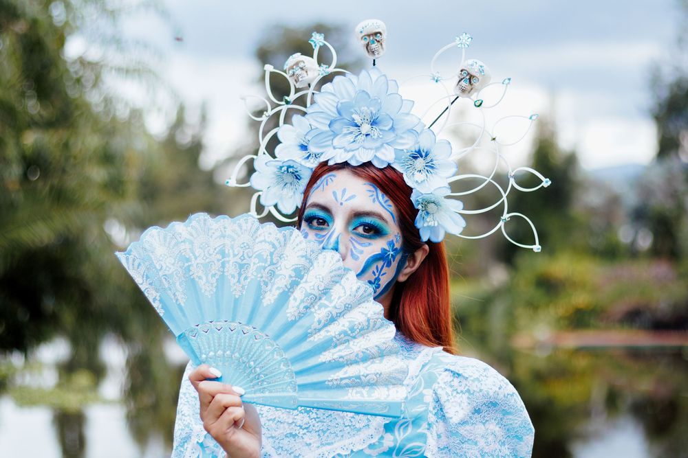 Sesión de fotos con temática de catrinas en Xochimilco, Ciudad de México