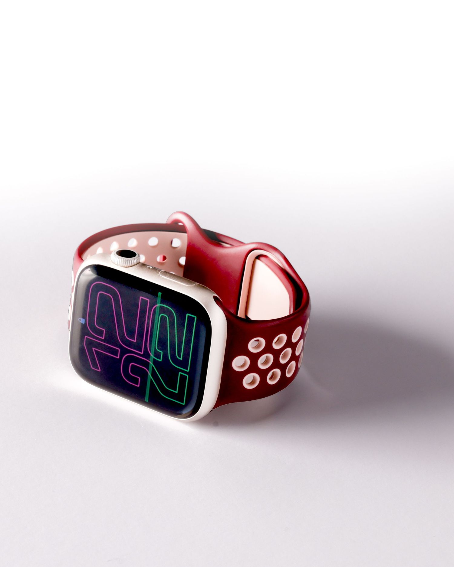 Apple Watch laying on its side