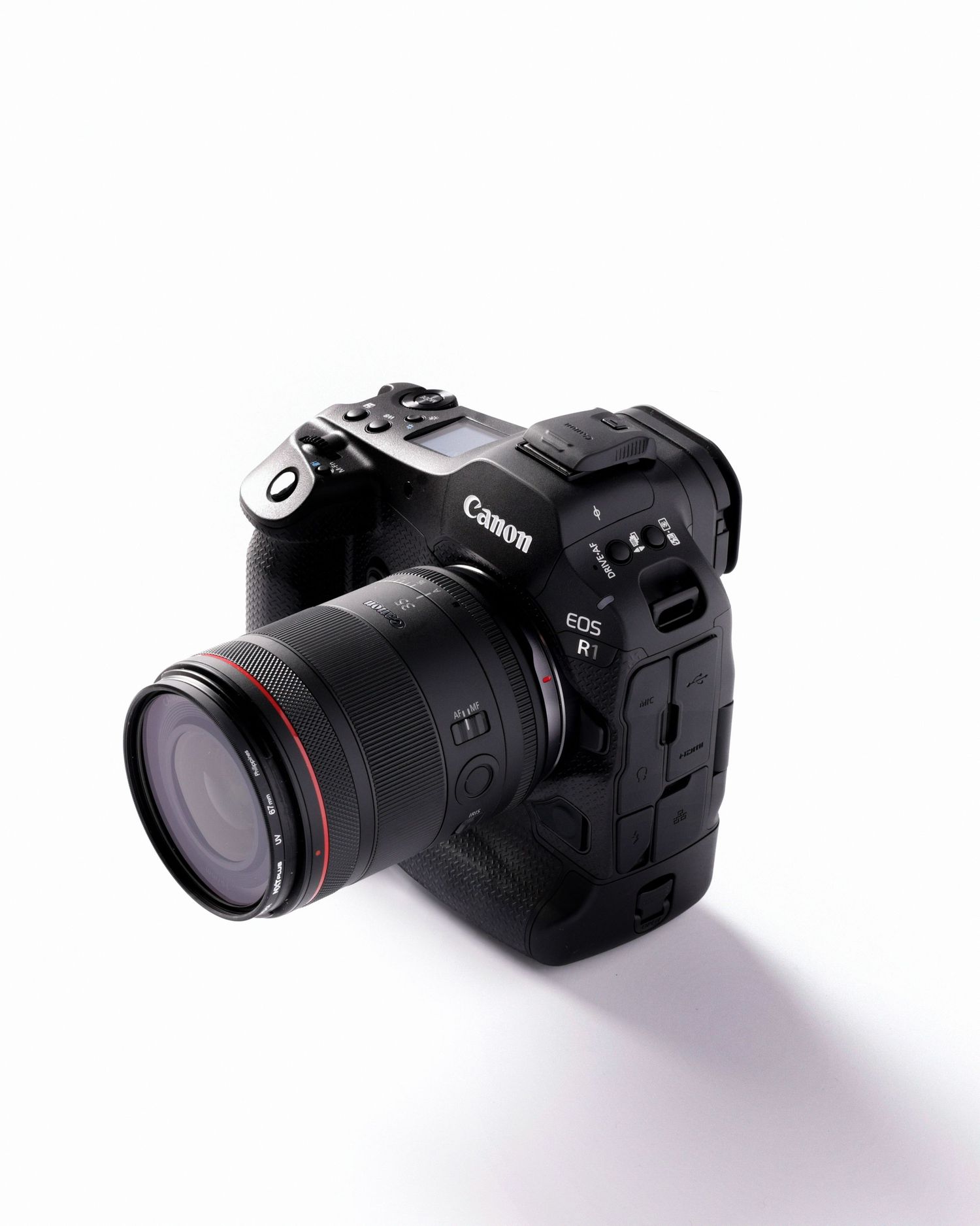 Canon R1 with a white background