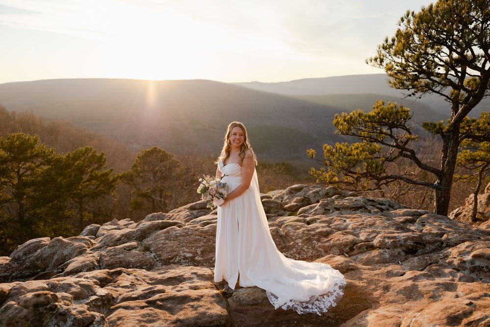 bride at buffalo river elopement