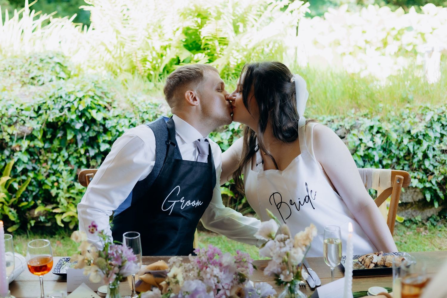 Natural wedding photography with coastal views.