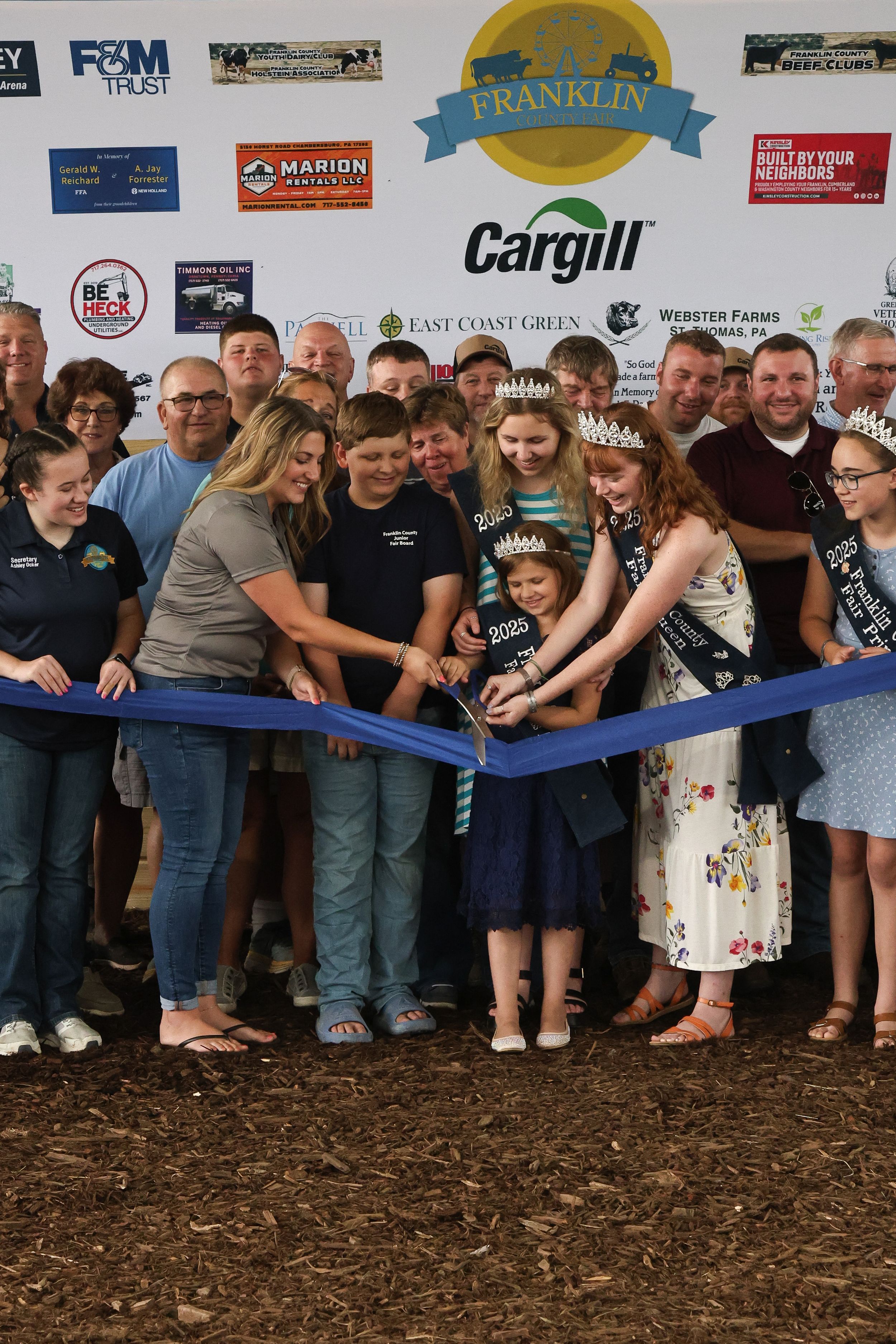 Cutting the ribbon for a new barn