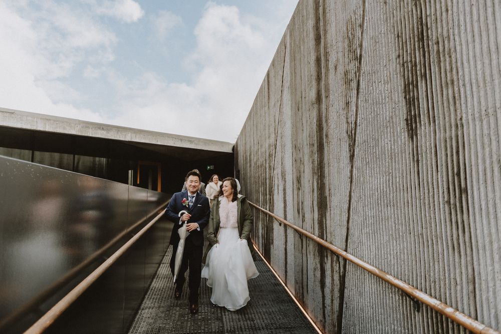 heading into ceremony at cradle mountain elopement