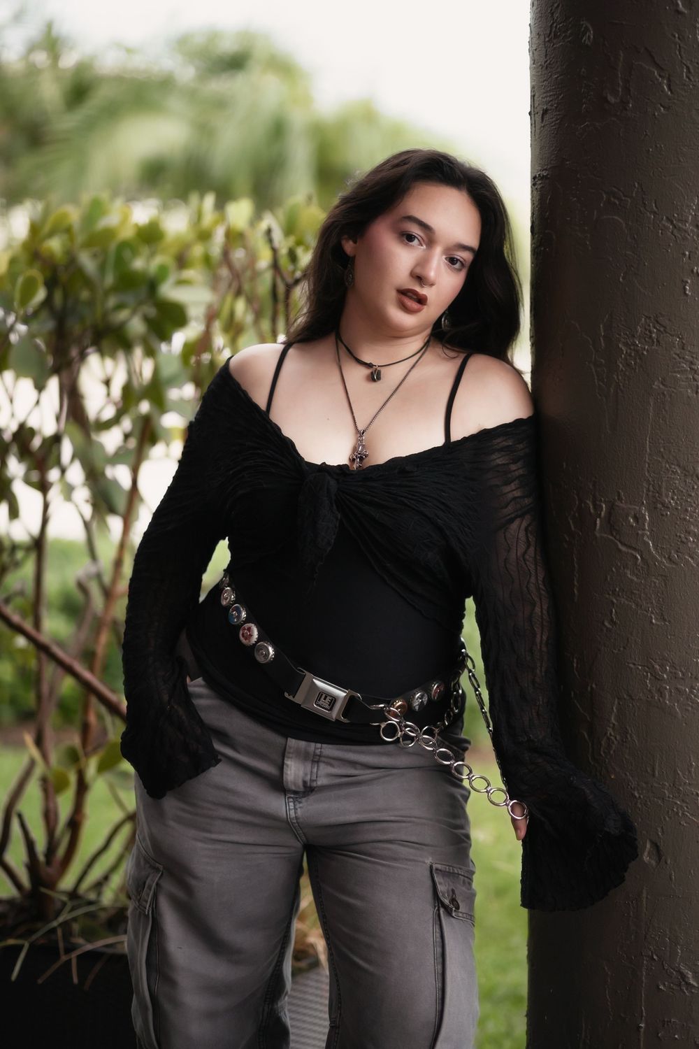 Fashion portrait of woman at Hammocks Town Center in Miami