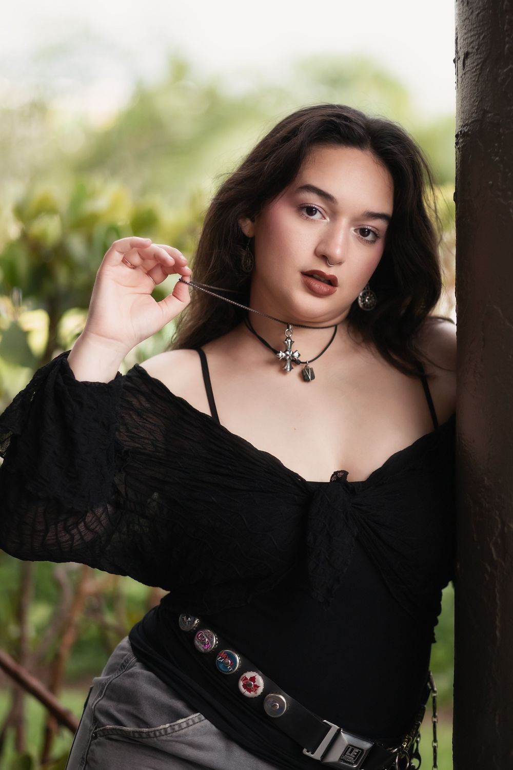 Fashion portrait of woman at Hammocks Town Center in Miami