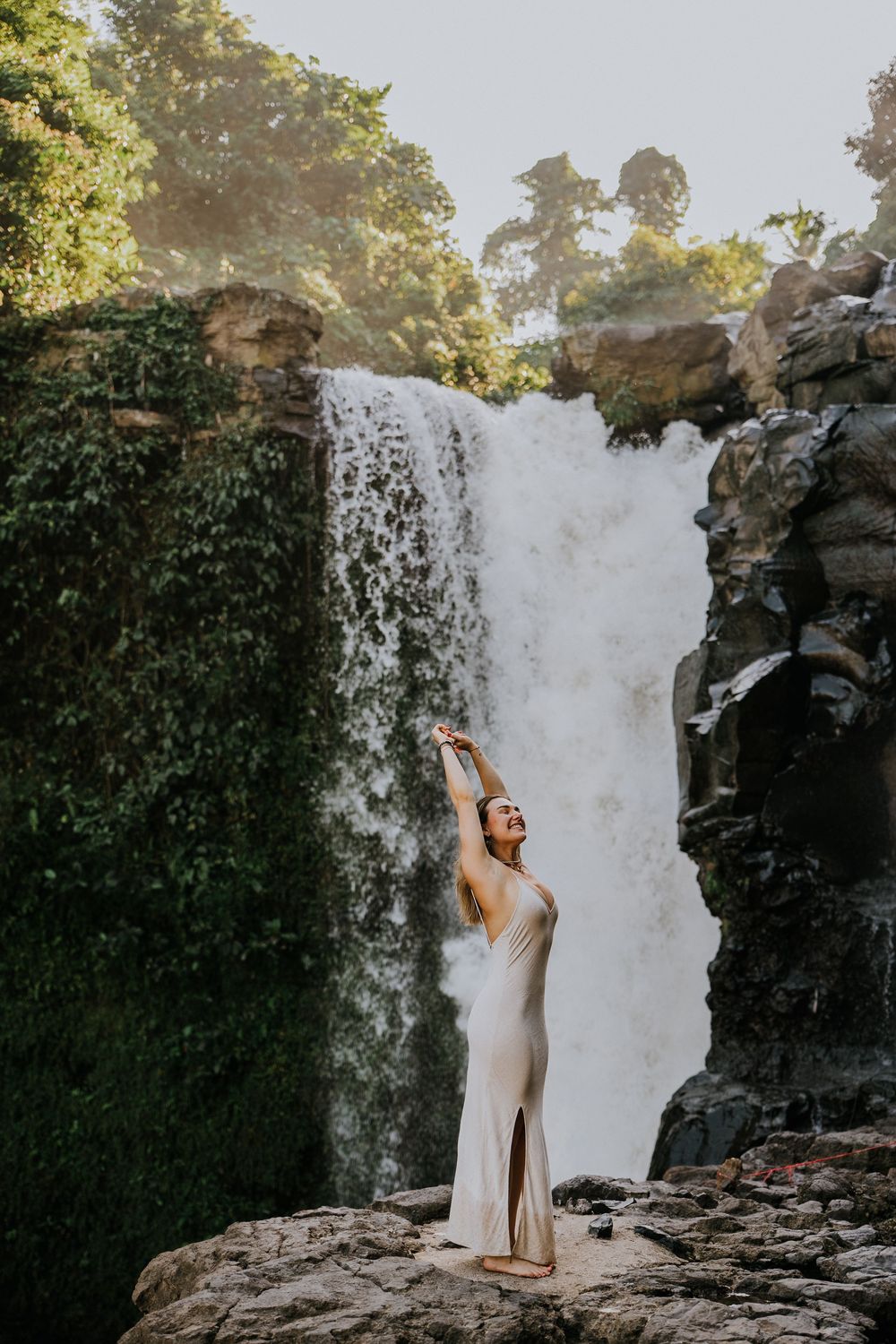 Lifestyle photography at Blangsinga Waterfall.