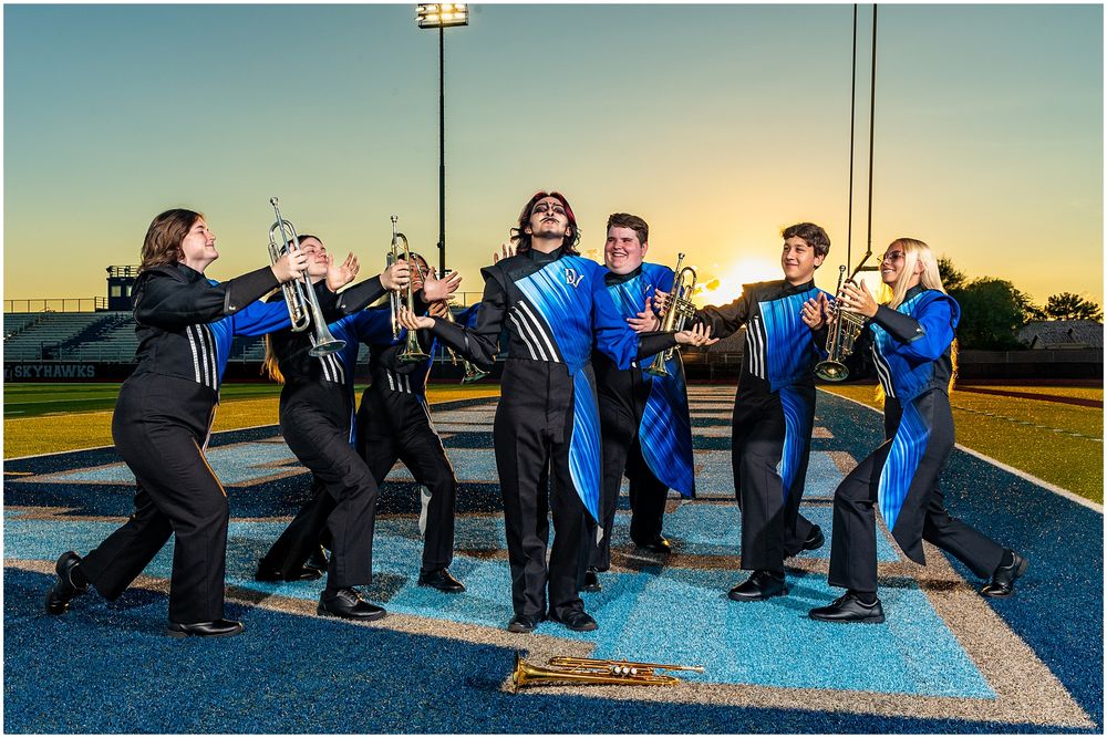 Phoenix AZMBA Marching Band Pictures senior BANNERS Anjeanette Photography High School AZ halftime performance photos