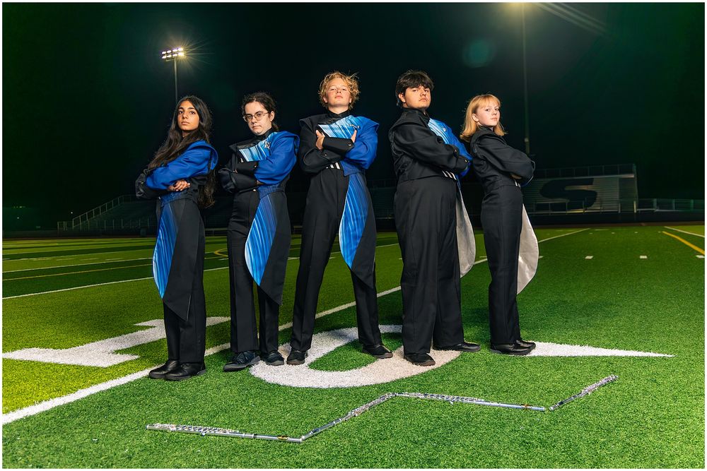Phoenix AZMBA Marching Band Pictures senior BANNERS Anjeanette Photography High School AZ halftime performance photos
