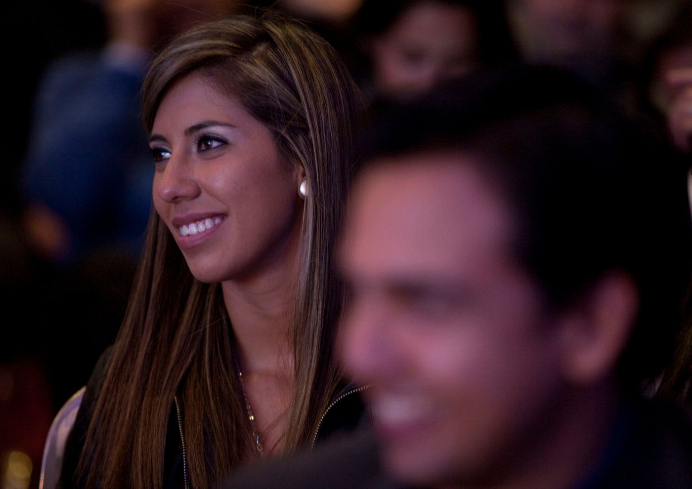 People attend a conference.