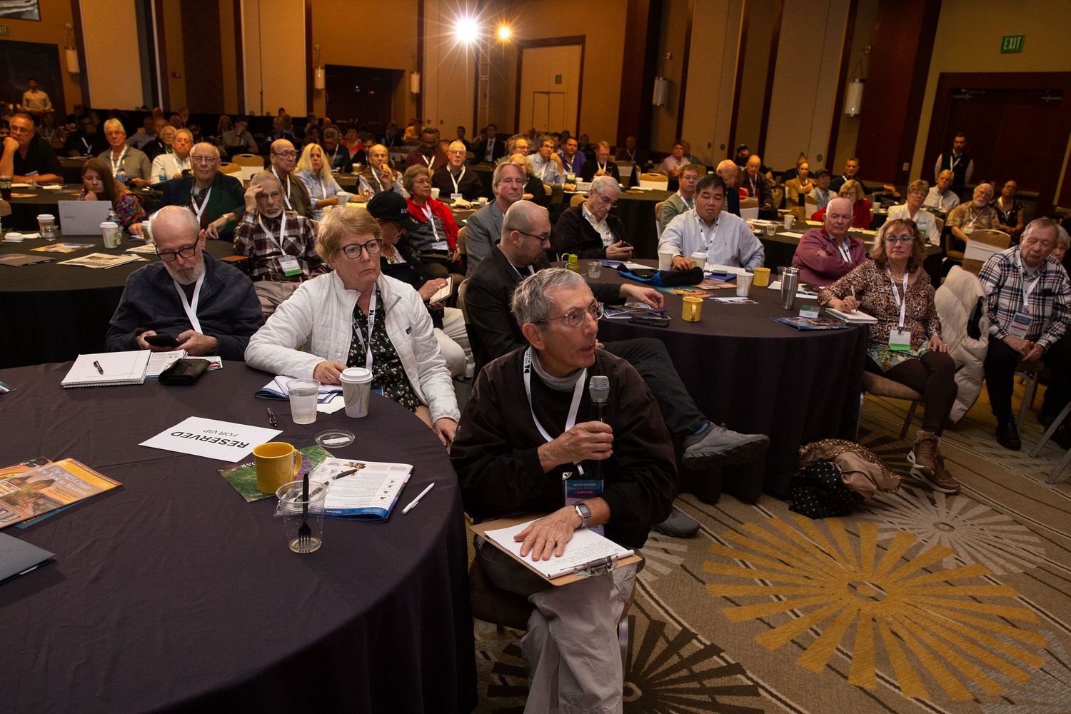 People attend a conference in Sarasota, Fl.