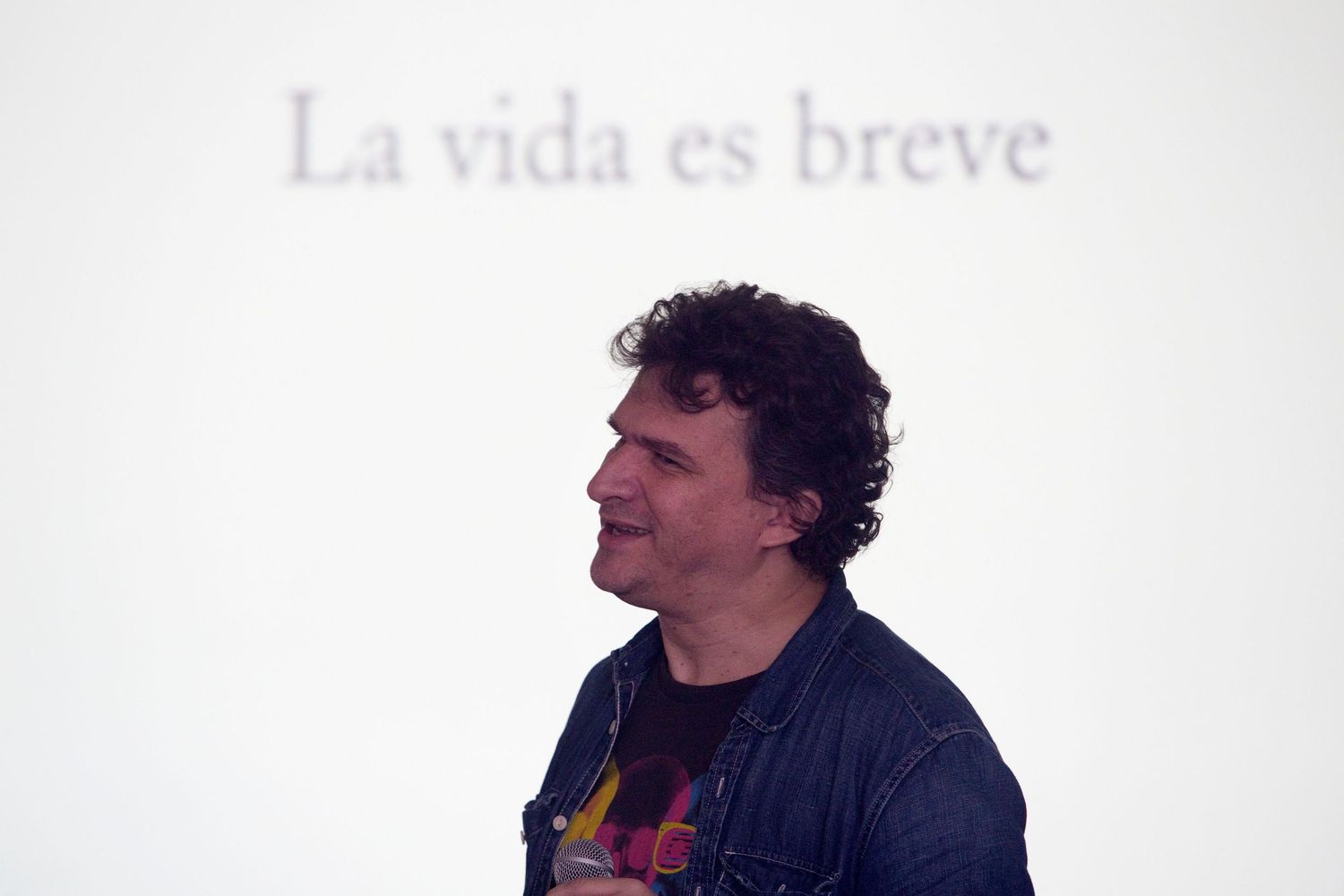 Pablo Casacuberta speaks during a conference in Bogotá, Colombia.