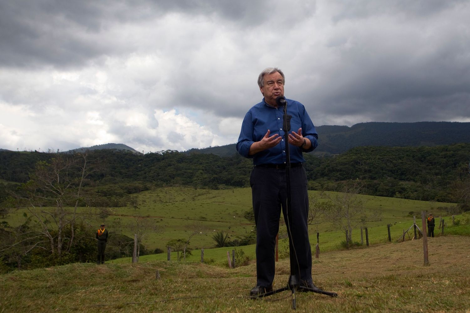 Antonio Guterres, Secretary-General of the United Nations, during his visit to Colombia.