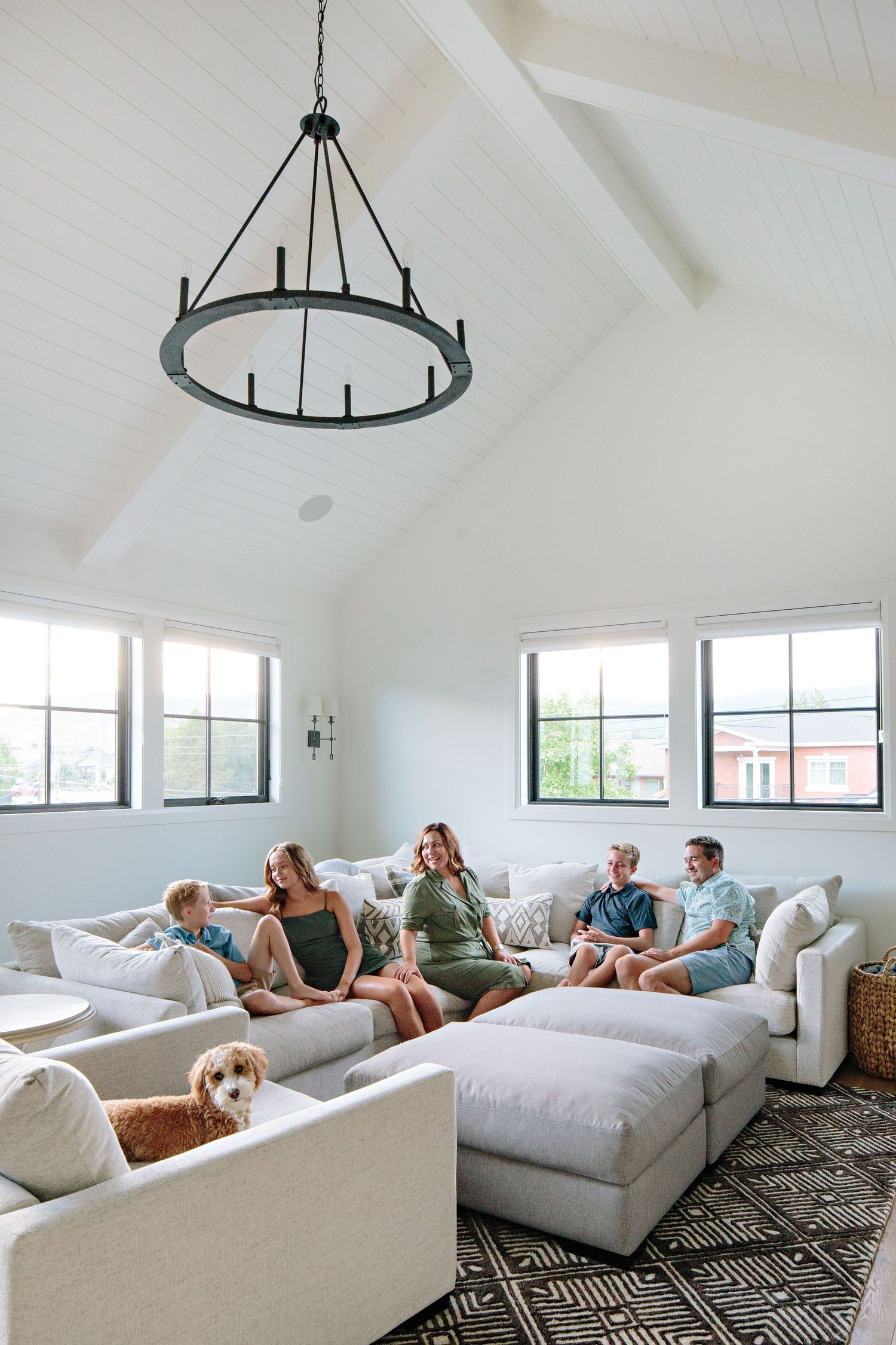 family spending time with each other on couch