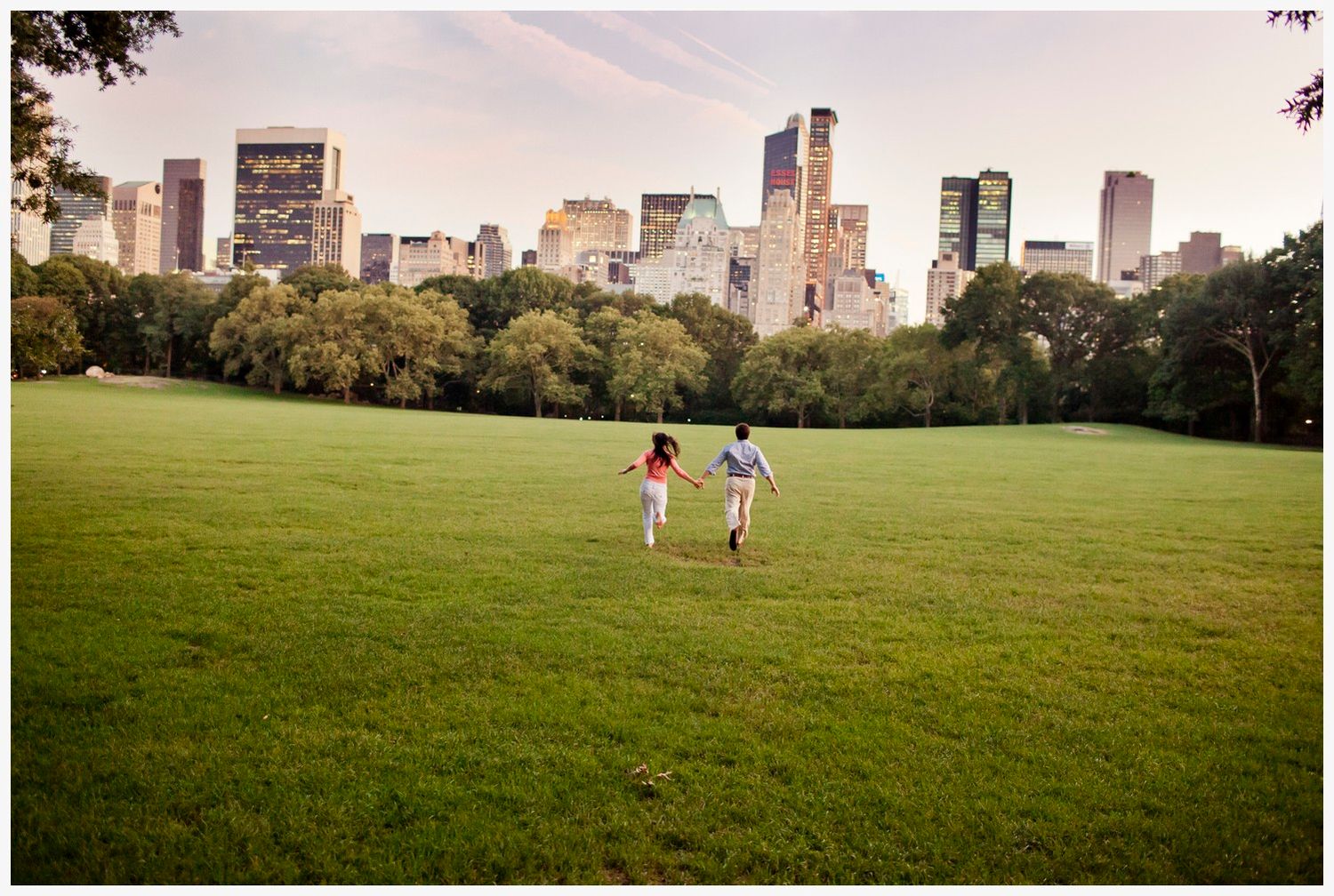 central park engagement photos