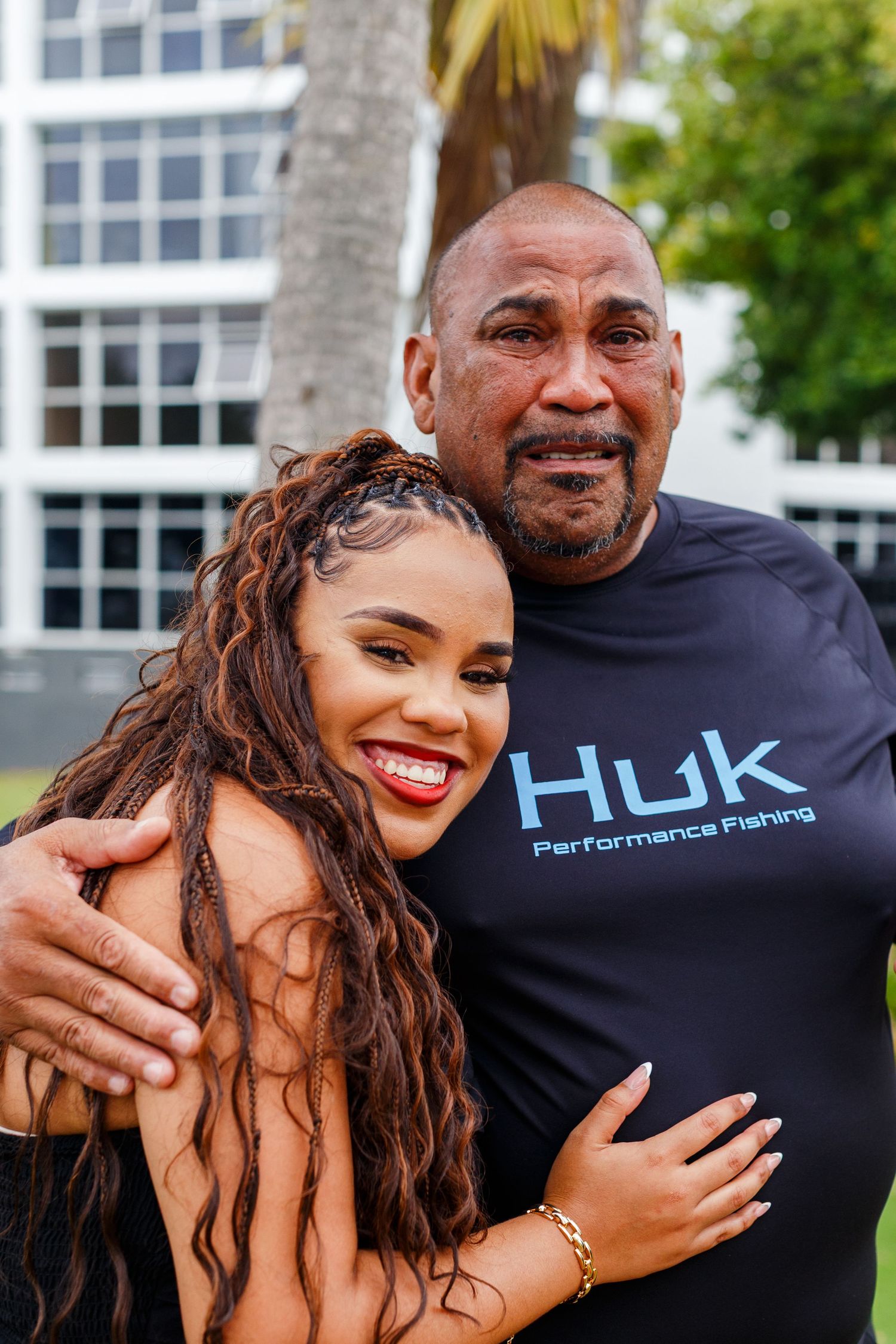 Portrait of a woman and her father.