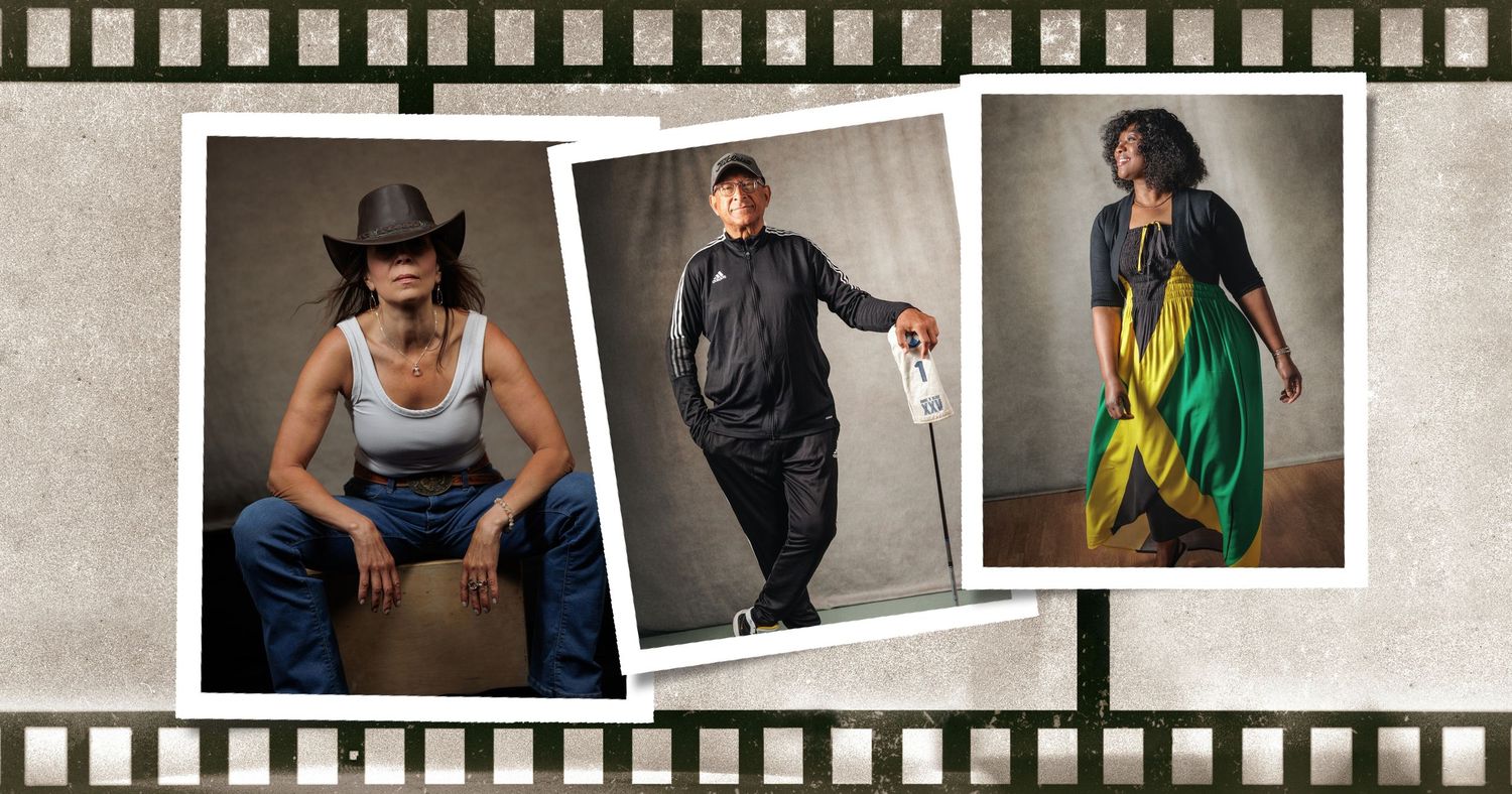 A filmstrip montage shows dancers in various dynamic poses and movements against neutral backgrounds.