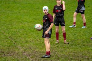 Rugby Player eagerly waits for play to be allowed.