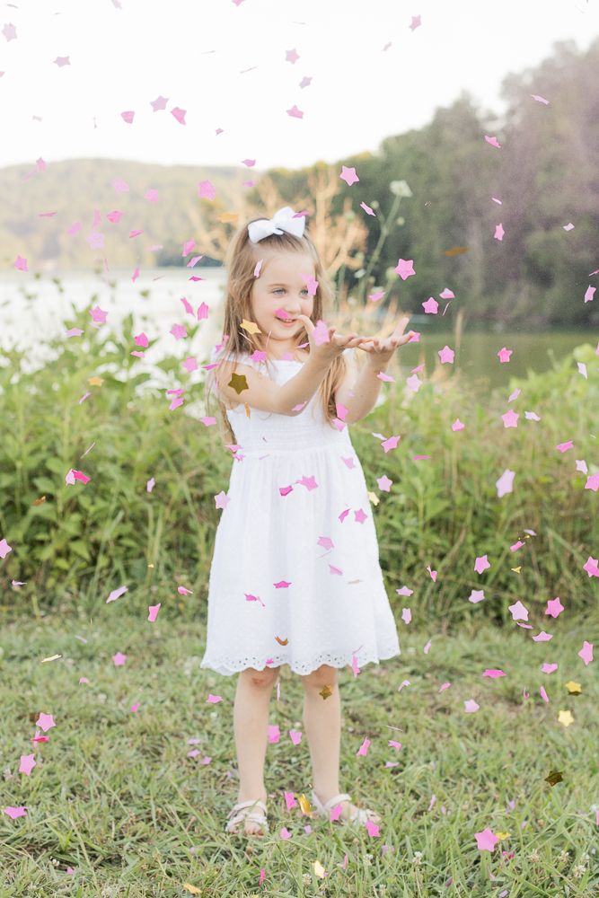birthday party celebration. Confetti.