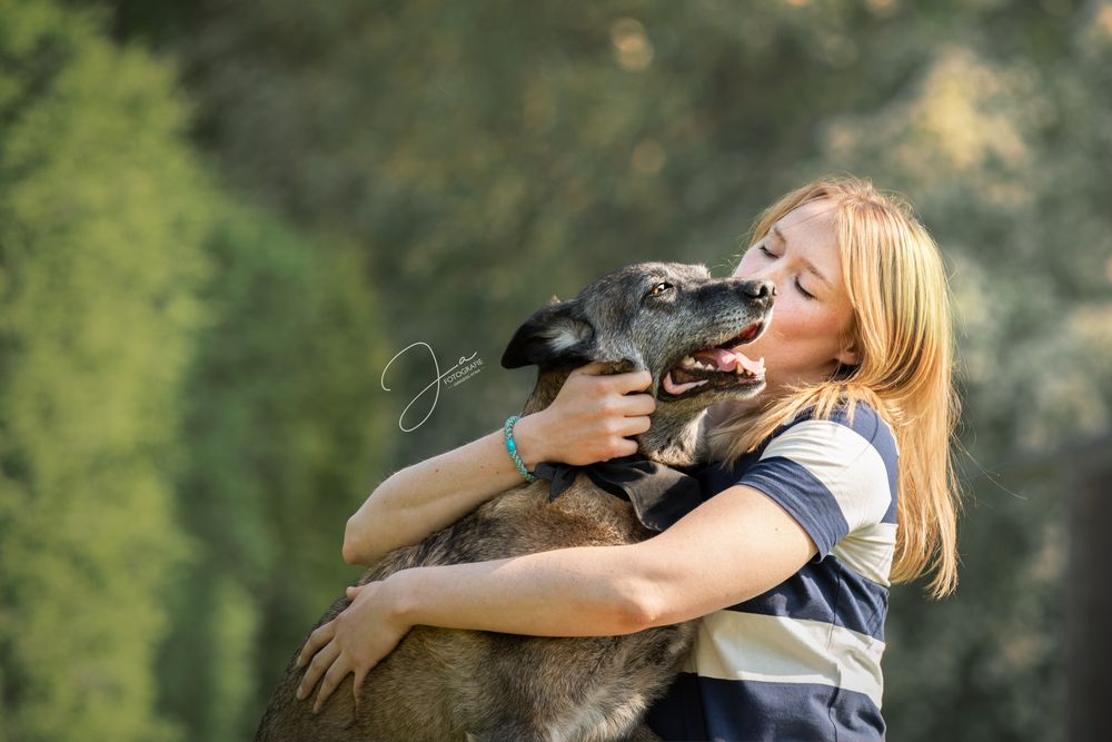 Atina van JA Fotografie fotografeert hondencoach met haar Mechelse Herder in Oost-Vlaanderen