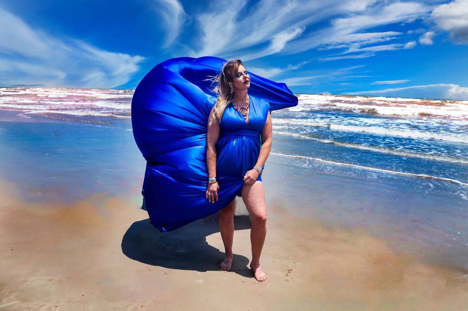 Specializing Flying Dress portraits, colorful, darker, bolder, Texas Photographer, Destination Photographer, San Antonio Photographer, Beach