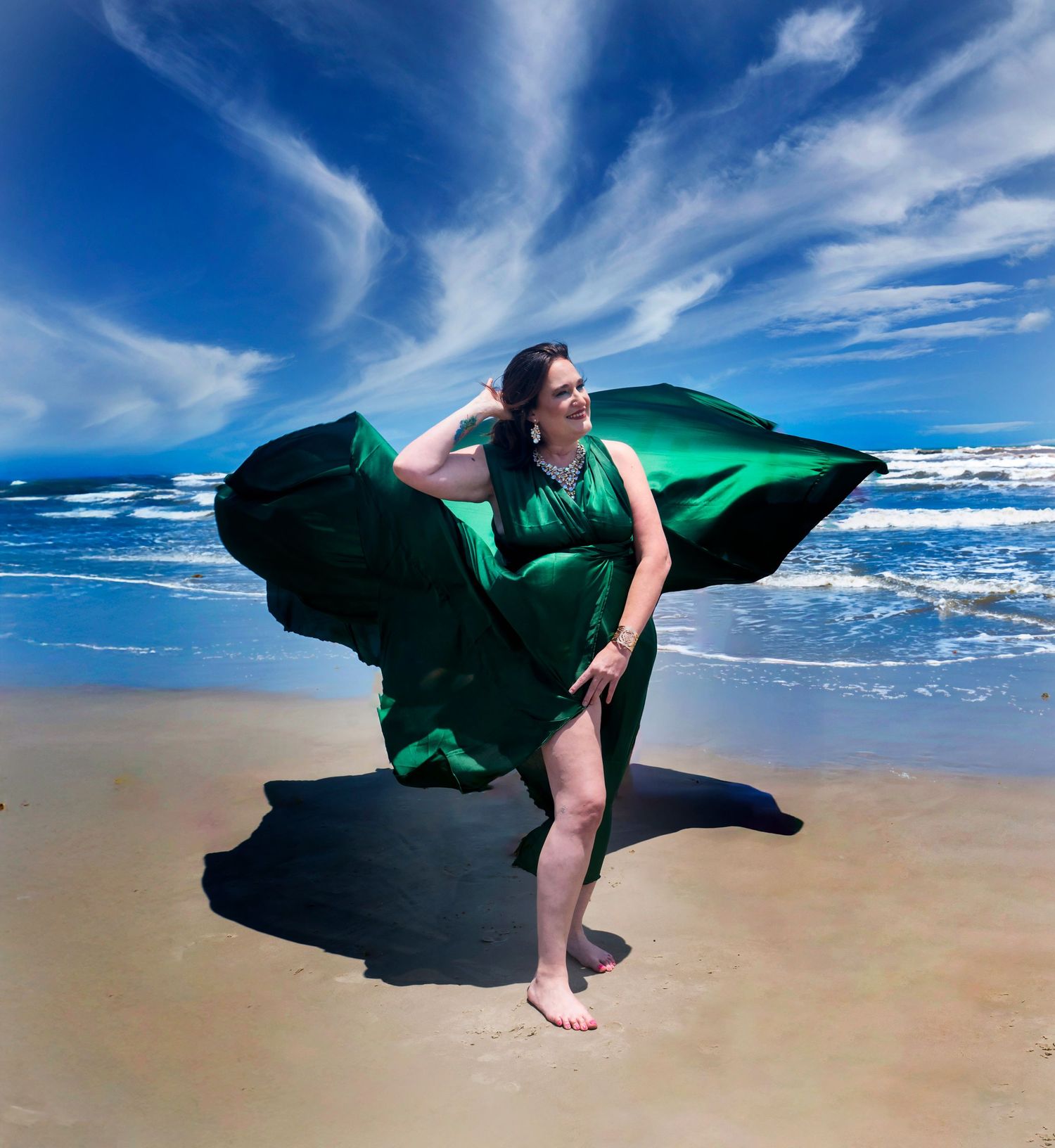 Specializing Flying Dress portraits, colorful, darker, bolder, Texas Photographer, Destination Photographer, San Antonio Photographer, Beach