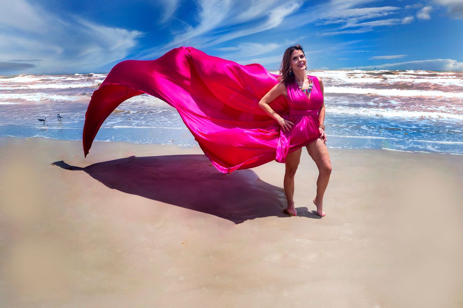 Specializing Flying Dress portraits, colorful, darker, bolder, Texas Photographer, Destination Photographer, San Antonio Photographer, Beach